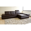 Champagne Leather Sofa with Chaise  in Dark Brown - WI-CHAMPAGNE-2SEATER-DAYBED
