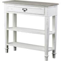 Dauphine 1 Drawer Accent Console Table - White, Light Brown