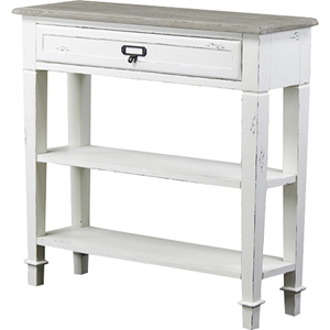 Dauphine 1 Drawer Accent Console Table - White, Light Brown 