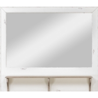 Dauphine Rectangular Accent Wall Mirror - White, Light Brown
