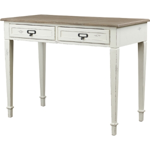 Dauphine 2 Drawers Accent Writing Desk - White, Light Brown 