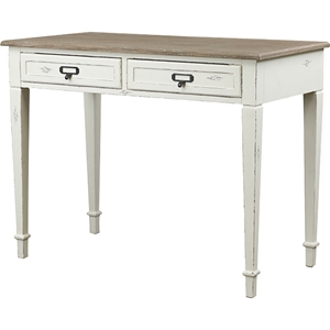 Dauphine 2 Drawers Accent Writing Desk - White, Light Brown 