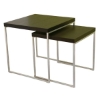 Akron Modern Wood Table Set with Silver Base - WI-CT-038
