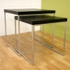 Akron Modern Wood Table Set with Silver Base - WI-CT-038