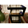 Clara 3-Tiered End Table with Glass Shelves - WI-CT-089B-BLK