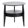 Gretton Black Wood Round End Table - WI-CT-173