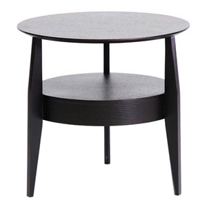 Gretton Black Wood Round End Table 