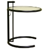Eileen Gray Round Glass Top Black End Table - WI-CT33161