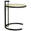 Eileen Gray Round Glass Top Black End Table - WI-CT33161