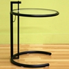 Eileen Gray Round Glass Top Black End Table - WI-CT33161