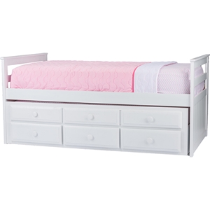 Ballina 3 Drawers Twin Bed - Trundle, White 
