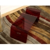 Senza Transparent Red Acrylic Table with Magazine Storage - wi-CTT-04-RED