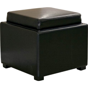 Tate Storage Ottoman - Black 
