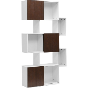 Harriette Bookshelf - White and Walnut Brown 