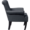 Barret Upholstered Rolled-Arm Accent Club Chair - Button Tufted, Gray - WI-DB-180-GRAY