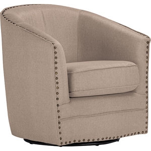 Porter Upholstered Swivel Tub Chair - Beige 