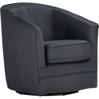 Porter Upholstered Swivel Tub Chair - Gray
