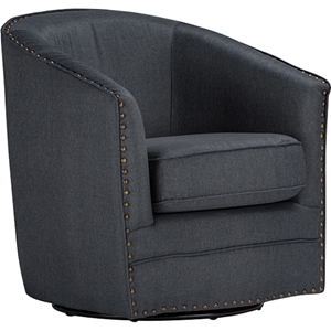 Porter Upholstered Swivel Tub Chair - Gray 