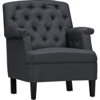 Jester Upholstered Button Tufted Armchair - Gray