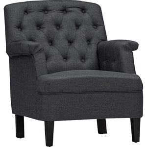 Jester Upholstered Button Tufted Armchair - Gray 