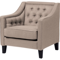 Vienna Upholstered Armchair - Button Tufted, Beige