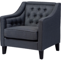 Vienna Upholstered Armchair - Button Tufted, Gray