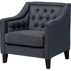 Vienna Upholstered Armchair - Button Tufted, Gray 