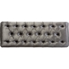 Edna Rectangular Microsuede Upholstered Bench - Button Tufted, Gray - WI-DB-189-GRAY
