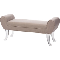 Emerson Linen Upholstered Ottoman Bench - Beige