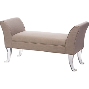 Irwin Upholstered Flared Arms Ottoman Bench - Beige 