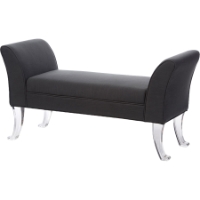 Irwin Upholstered Flared Arms Ottoman Bench - Gray