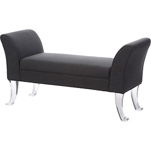 Irwin Upholstered Flared Arms Ottoman Bench - Gray 