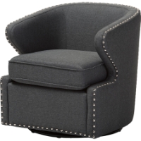 Finley Fabric Upholstered Swivel Armchair - Gray
