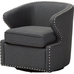 Finley Fabric Upholstered Swivel Armchair - Gray 