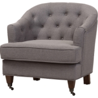 Jilian Upholstered Armchair - Button Tufted, Light Gray
