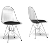 Avery Bertoia Style Accent Chair - Chrome, Black Seat - WI-DC-106-BLACK-CUSHION-DC