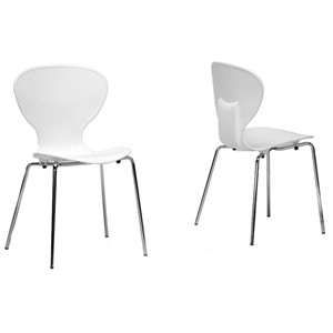 Boujan White Plastic Modern Dining Chair 