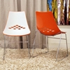 Jupiter Stackable White and Orange Plastic Dining Chair - WI-DC-319