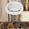 Justina White Molded Plastic Swivel Office Chair - WI-DC-337D-WHITE