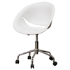 Justina White Molded Plastic Swivel Office Chair - WI-DC-337D-WHITE