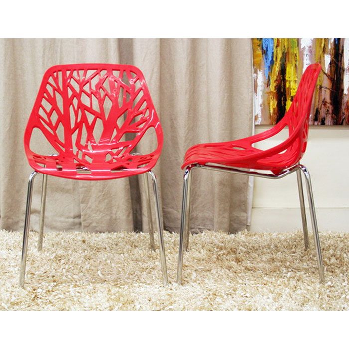 Birch Stackable Plastic Chair with Sapling Design | DCG Stores