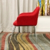 Dahlia Modern Red Twill Arm Chair - WI-DC-506-RED