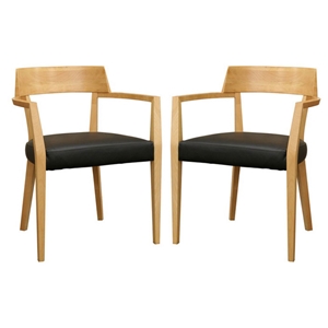 Laine Wood Dining Chair with Black Seat 
