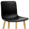 Lyle Modern Dining Chair - Wood Legs, Black Plastic Seat - WI-DC-782-BLACK