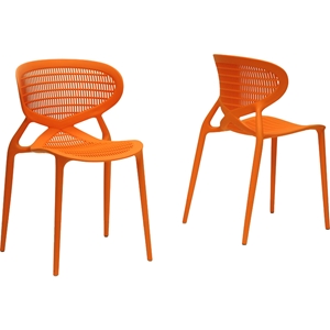 Neo Plastic Dining Chair - Orange (Set of 2) 