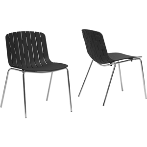 Florissa Plastic Dining Chair - Black (Set of 2) 