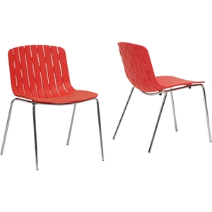 Florissa Plastic Dining Chair - Red (Set of 2) 