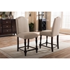 Zachary Upholstered Counter Stool - Brown, Beige (Set of 2) - WI-DC18836P-BS