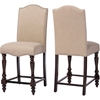 Zachary Upholstered Counter Stool - Brown, Beige (Set of 2) - WI-DC18836P-BS