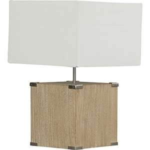 Kostka Table Lamp - White, Light Brown 